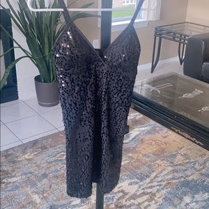 Black Sequin Mini Dress
